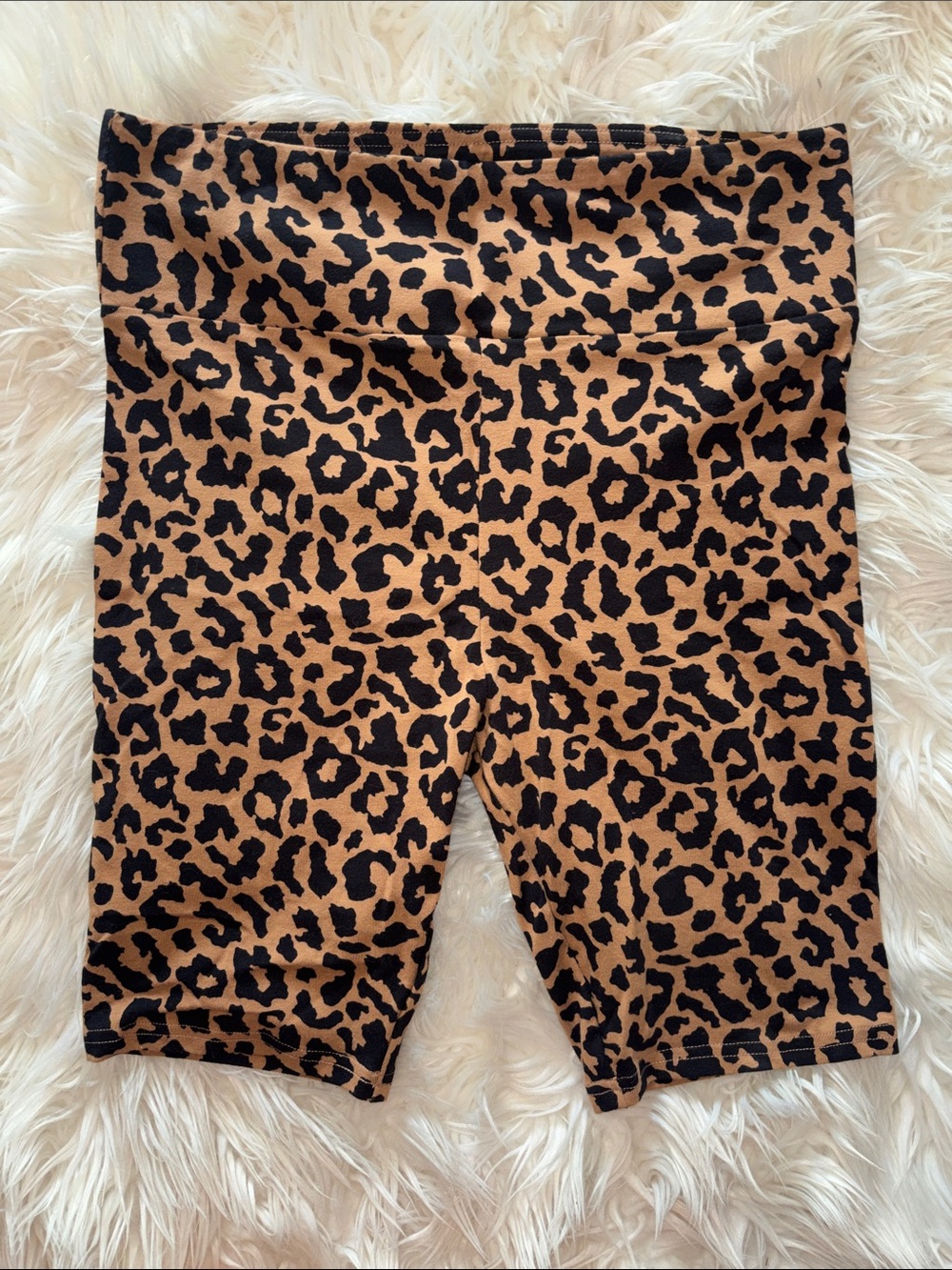 wild fable Leopard-Print Bike Shorts in Tan and Black